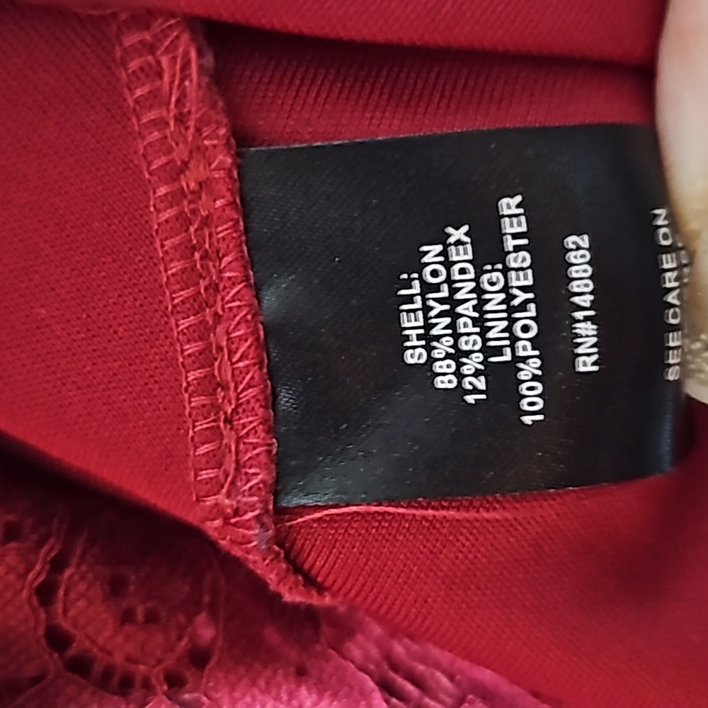 Torrid plus size vneck deep red mini lace flowy skater midi dress sz 16 - Picture 11 of 11
